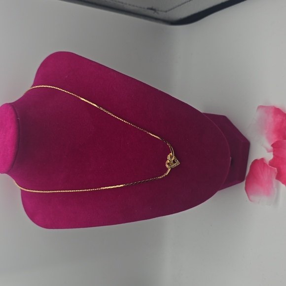 Dior Jewelry - Christian Dior Heart Silver Rhinestones Gold Plated Pendant Necklace (EUC)✨️🖤✨️